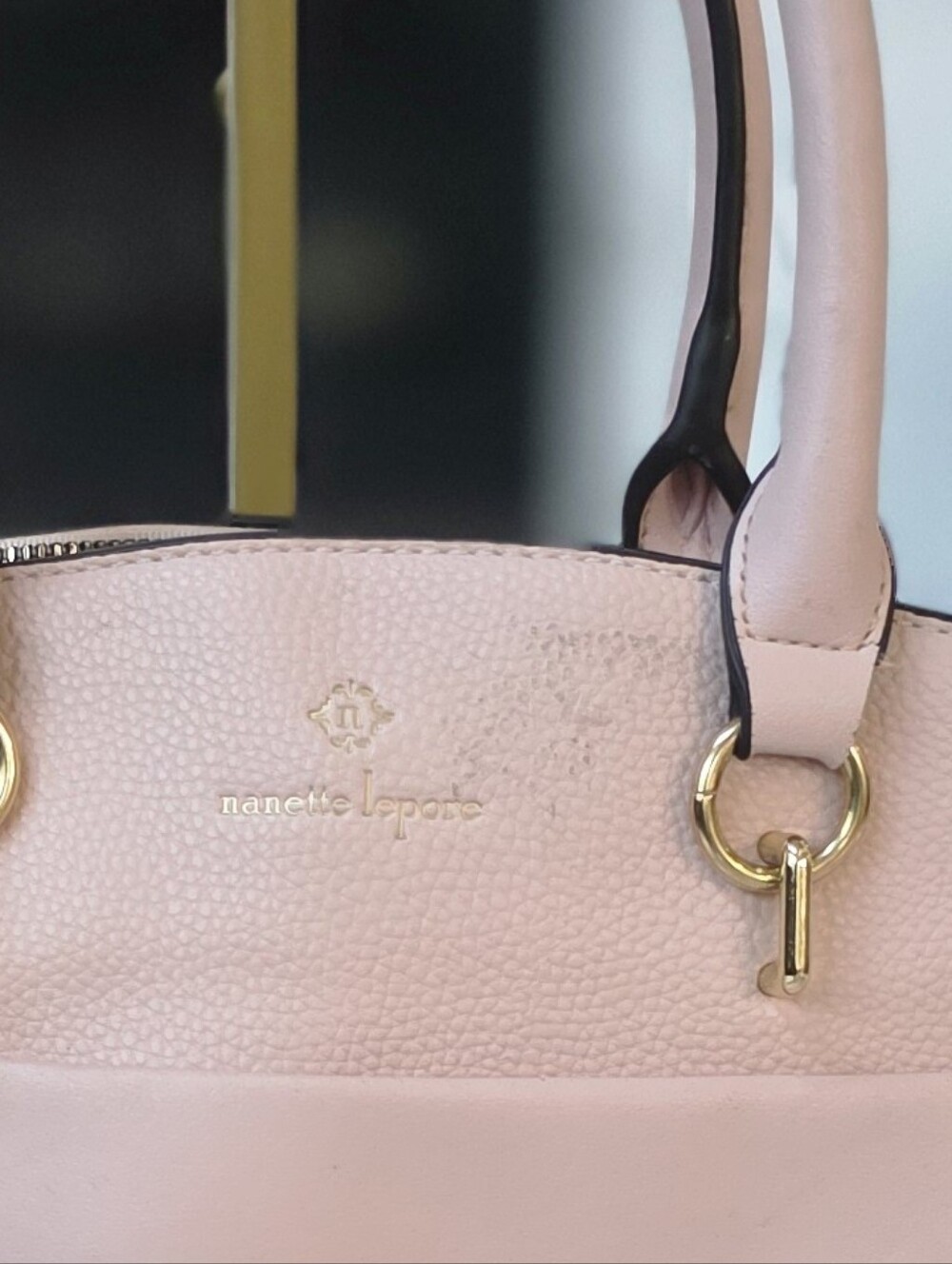 Nanette Lepore Pink Pebbled Leather Tote with Crossbody Strap - Picture 13 of 13
